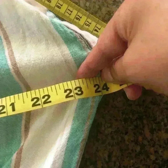 Time and Tru White and Neutral Colors Vertical Stripe Cinched Dress Women M - Picture 6 of 11